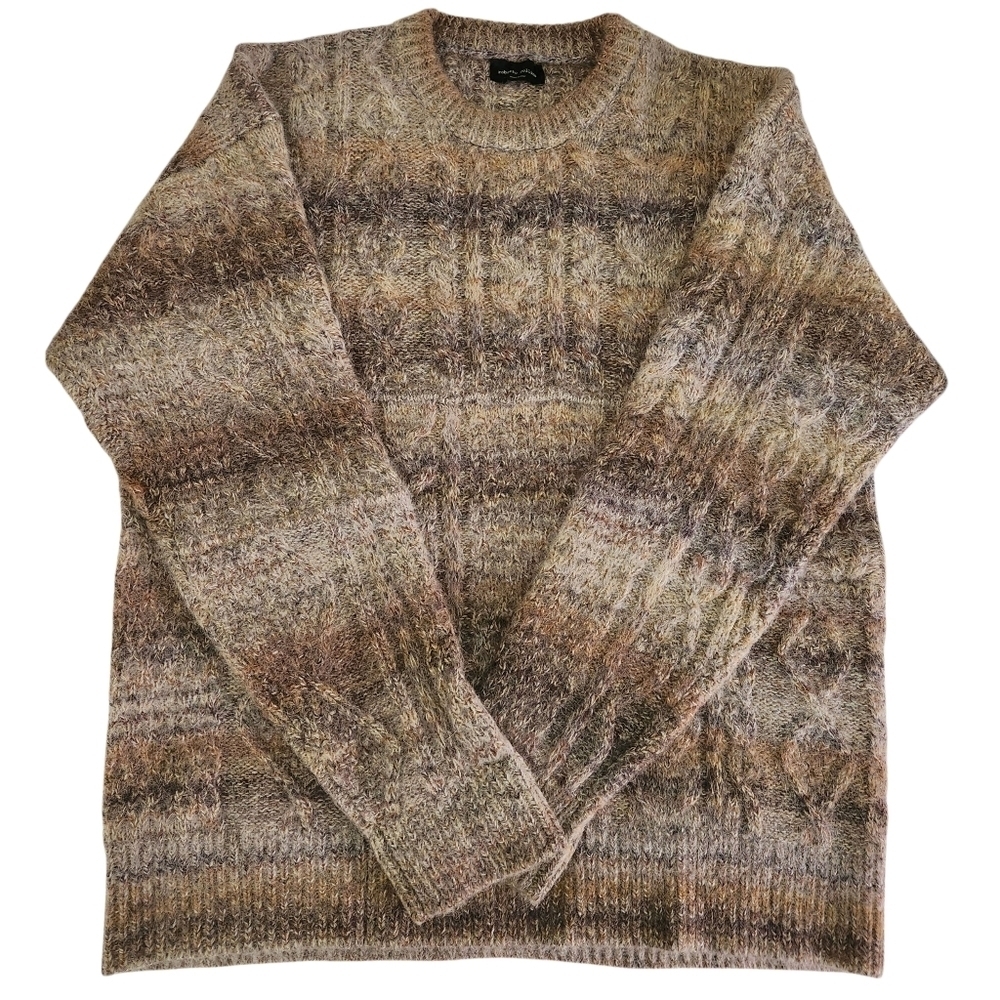 ROBERTO COLLINA Wool Mohair Blend Textured Knit Sweater brown beige 54 (italy)